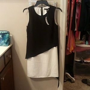 WHBM Black and white shift dress